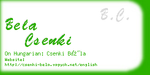 bela csenki business card